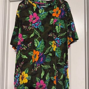 Polo by Ralph Lauren Multicolor Camo Flower Leaf Print Shirt